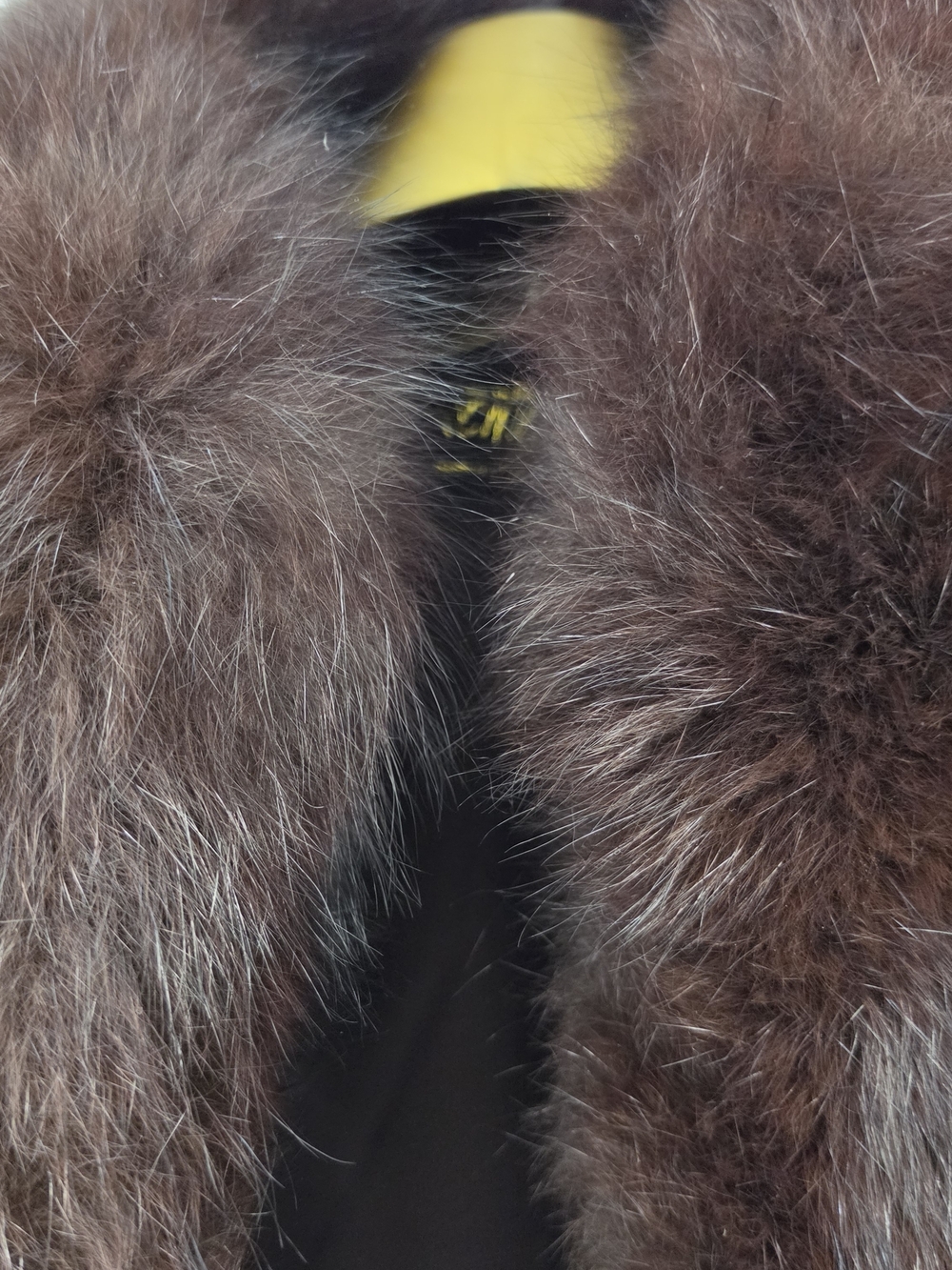 Roxciticus Vintage Brown Leather Fox Fur Trim Coat Large Jacket Hong Kong Orgin - Picture 7 of 14